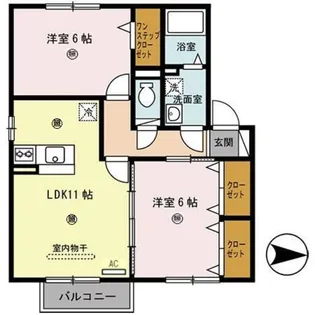 カーザ・エフリール A棟【2階】の間取り