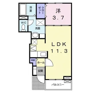 カトル・セゾン【1階】の間取り