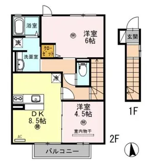 D−roomシルクマム A【2階】の間取り