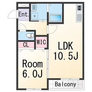 フジパレス中之島Ⅱ番館【2階】の間取り
