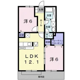 ソレアード・パレⅡ【1階】の間取り