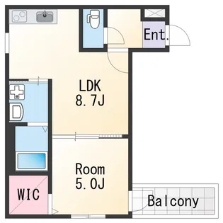 1LDKの間取り画像