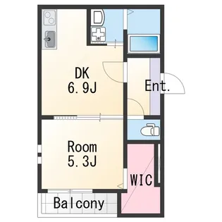 1DKの間取り画像