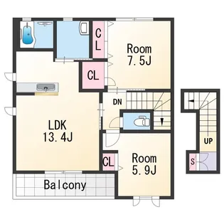 MAST COURT鳴神【2階】の間取り