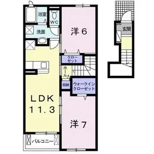 アヴェニールNISHIKI Ⅱ【2階】の間取り
