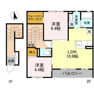 アート・ソレイユB棟【2階】の間取り