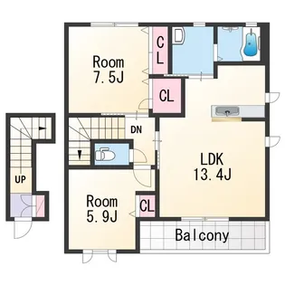 MAST COURT鳴神【2階】の間取り
