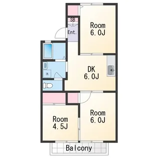 セジュール梅ノ木B棟【1階】の間取り