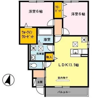 D−room秋月 B棟【1階】の間取り