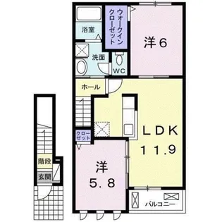 アーベンロートA【2階】の間取り