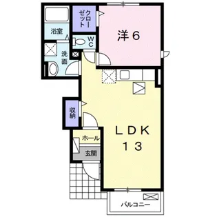 カーサ・ゼフィーロ【1階】の間取り