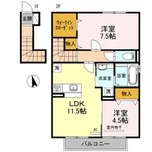 D−room木ノ本【2階】の間取り