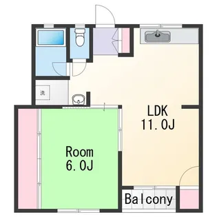 フレセンス紀伊【1階】の間取り