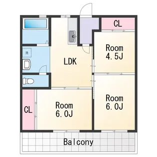 湊コーポ2【5階】の間取り