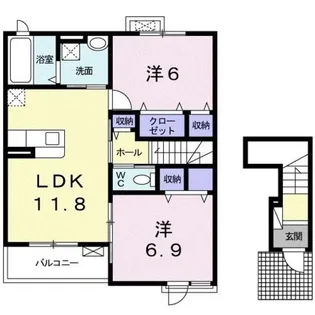 プティボヌールⅡ【2階】の間取り