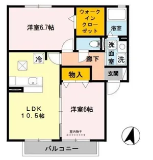 Provence Ⅱ(プロヴァンス ツー)【1階】の間取り