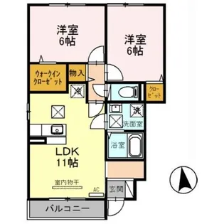 D−room秋月 A棟【1階】の間取り