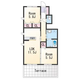 シャーメゾン西庄【1階】の間取り