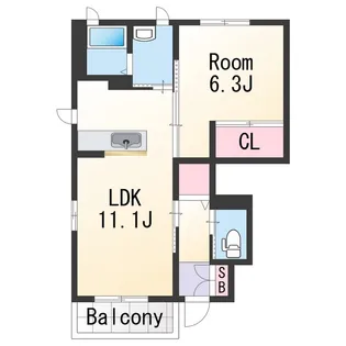 シャーメゾン矢田【1階】の間取り