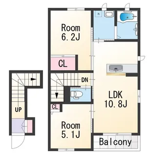 シャーメゾン六十谷【2階】の間取り