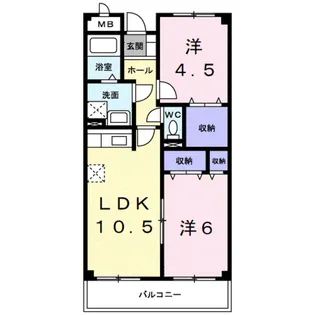 ファシナシオン毛見Ⅱ【4階】の間取り