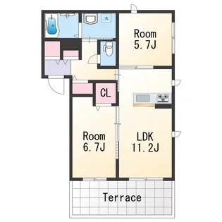 ベレオ La Spiaggia【1階】の間取り