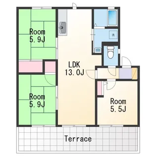 フウルニール・ミー【1階】の間取り