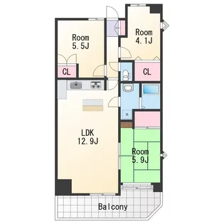 朝日プラザ十番町【8階】の間取り