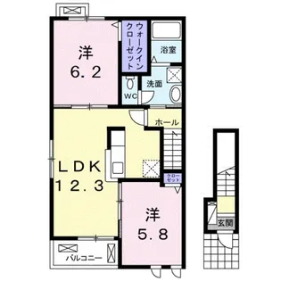 カンタービレ西浜Ⅰ【2階】の間取り