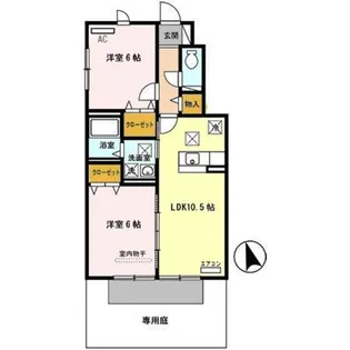 ルミエール岩橋 A棟【1階】の間取り