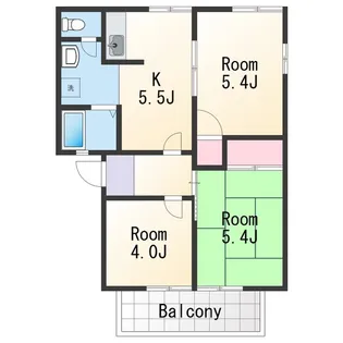 ディアス栄谷【2階】の間取り