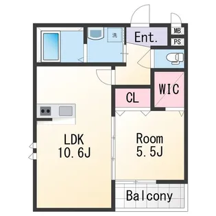 ラフィーネ石本Ⅱ【1階】の間取り