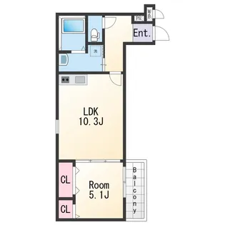 ラフィーネ石本Ⅱ【1階】の間取り