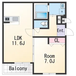 ラフィーネ石本Ⅱ【2階】の間取り
