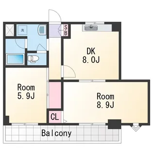 リベラルパレス新留【2階】の間取り