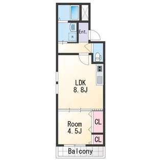 フジパレス城北Ⅱ番館【3階】の間取り