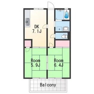 あしべハイツ【2階】の間取り