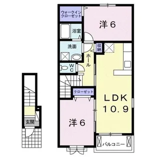 ラヴィーン(RAVINE)Ⅰ【2階】の間取り