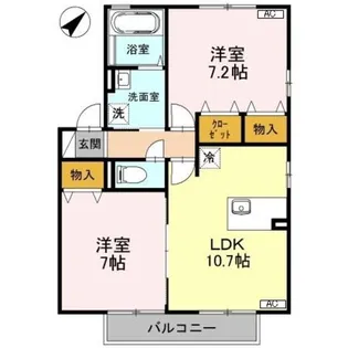 ウィルモア・ロッシェ A棟【1階】の間取り