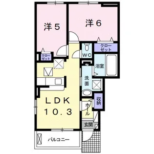 プルメリアⅡ【1階】の間取り