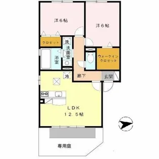 サンヴィレッジ田尻 B棟【2階】の間取り