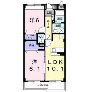 リヴェール栄谷【1階】の間取り