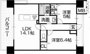 グランノーブル和歌山駅東【4階】の間取り