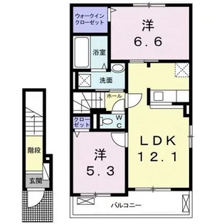 レディーバードⅡ【2階】の間取り