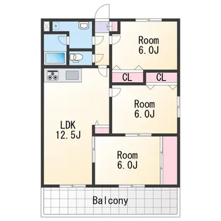 コモドありえⅡ【3階】の間取り