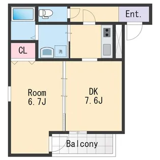 フジパレス黒田Ⅶ番館【1階】の間取り