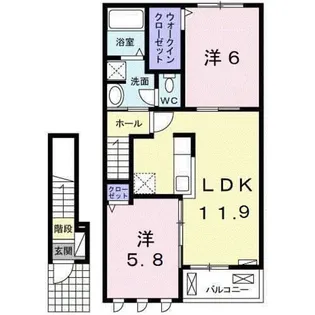 グレイスコートⅠ【2階】の間取り