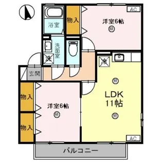 シンフォニータウンⅢ F棟【2階】の間取り
