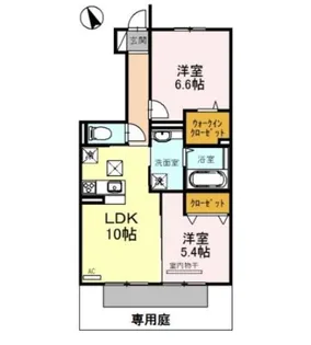 レセンテシャトー【1階】の間取り