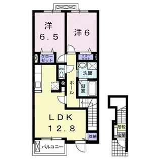 カーサ・ソレイユ B【2階】の間取り